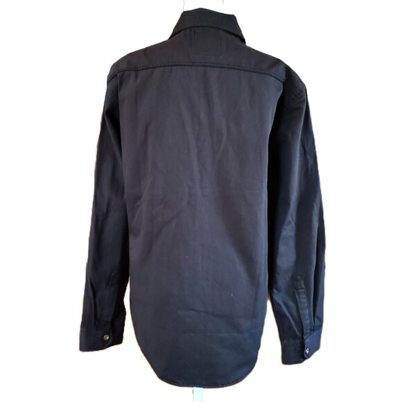 Zara Men's Black Button Down Long Sleeve Shirt Sz M Pockets Heavyweight Outdoors - Picture 3 of 6